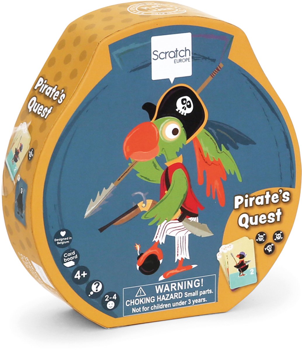 Scratch gezelschapsspel - piratenzoektocht - met 3 verschillende spelletjes - 4 jaar