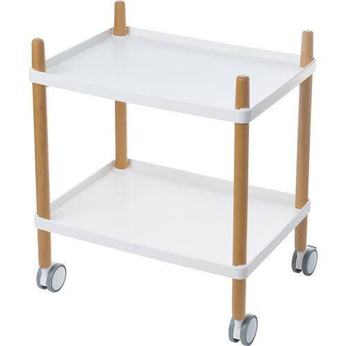 Trolley met 2 legplanken paperflow wit niet hoogteverstelbaar