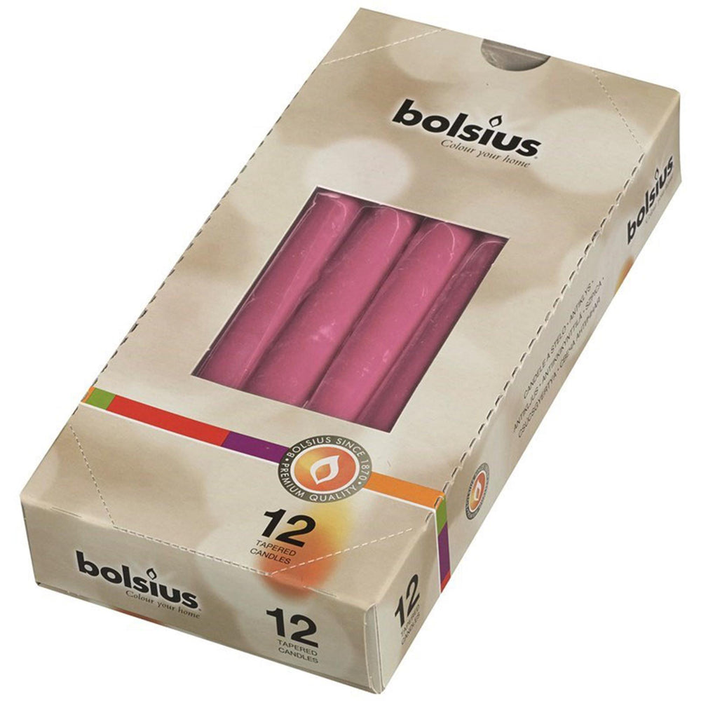 Bolsius gotische kaars 245 24 doos a 12 stuks fuchsia