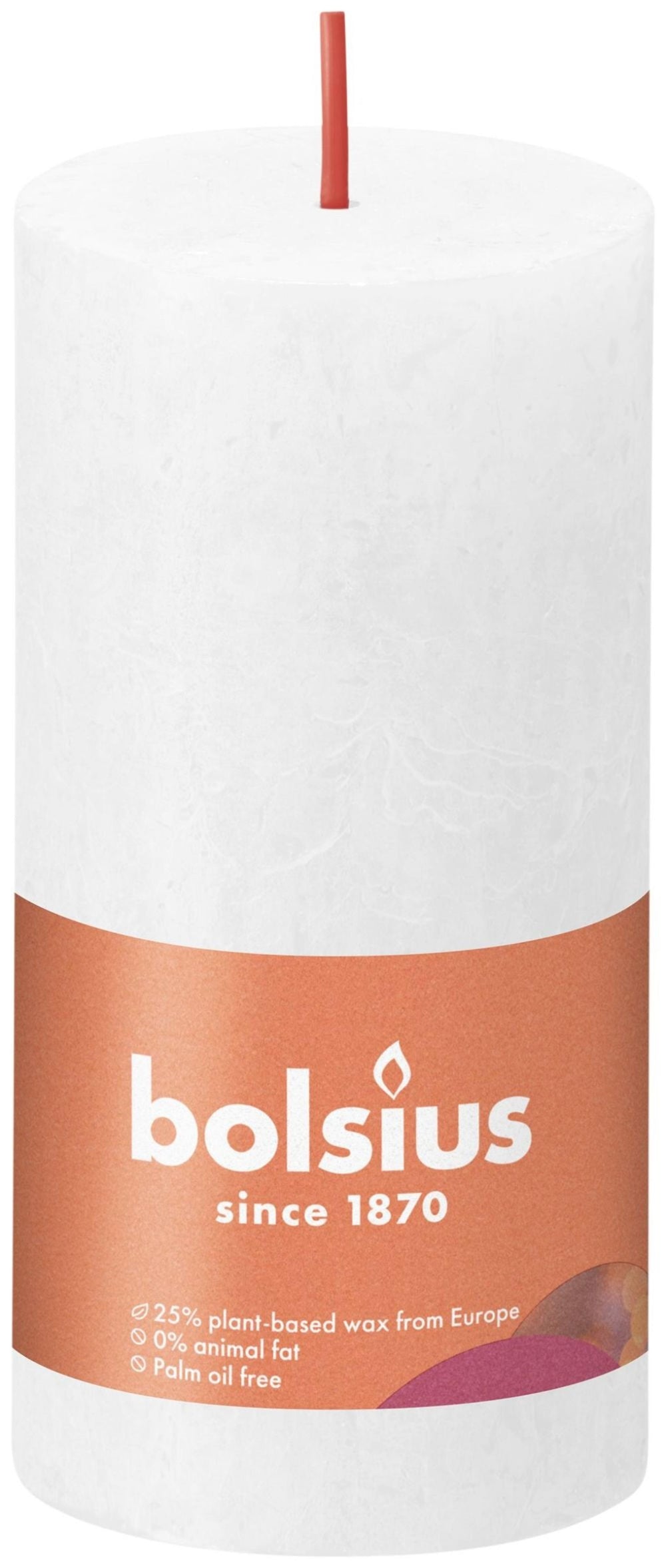 Bolsius shine collection rustiek stompkaars 100 50 cloudy white- wolkenwit