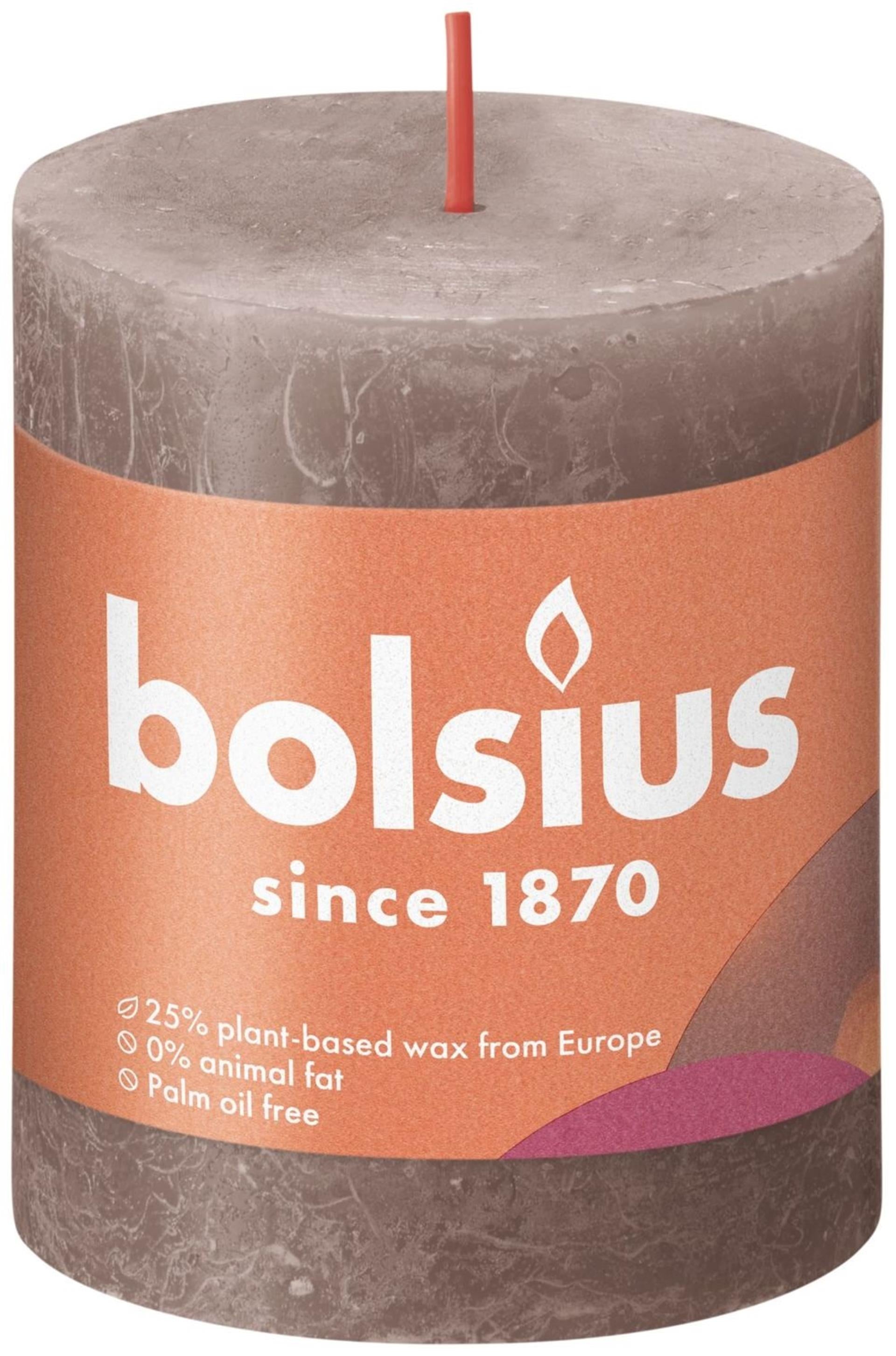 Bolsius rustiek stompkaars 80 68 taupe