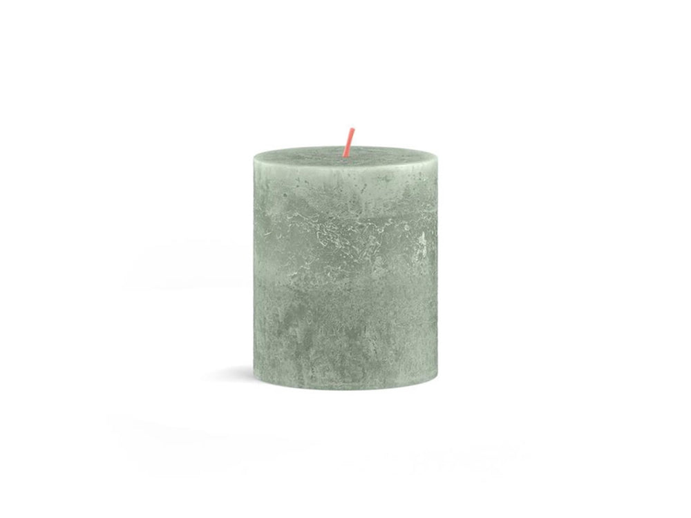 Bolsius stompkaars rustiek 8 x 6,8 cm jadegroen
