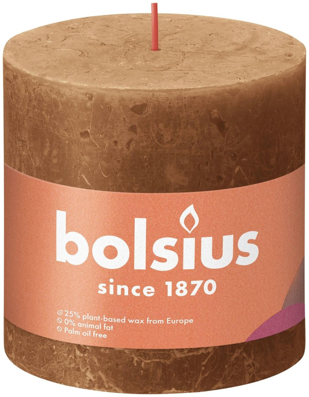 Bolsius shine collection rustiek stompkaars 100 100 spice brown- kruidig bruin