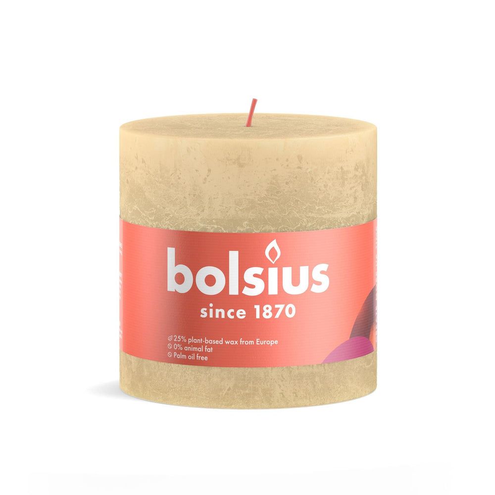 Bolsius stompkaars 100 100 rustiek haver beige- oat beige