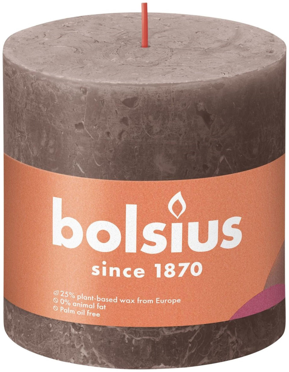 Bolsius shine collection rustiek stompkaars 100 100 rustic taupe