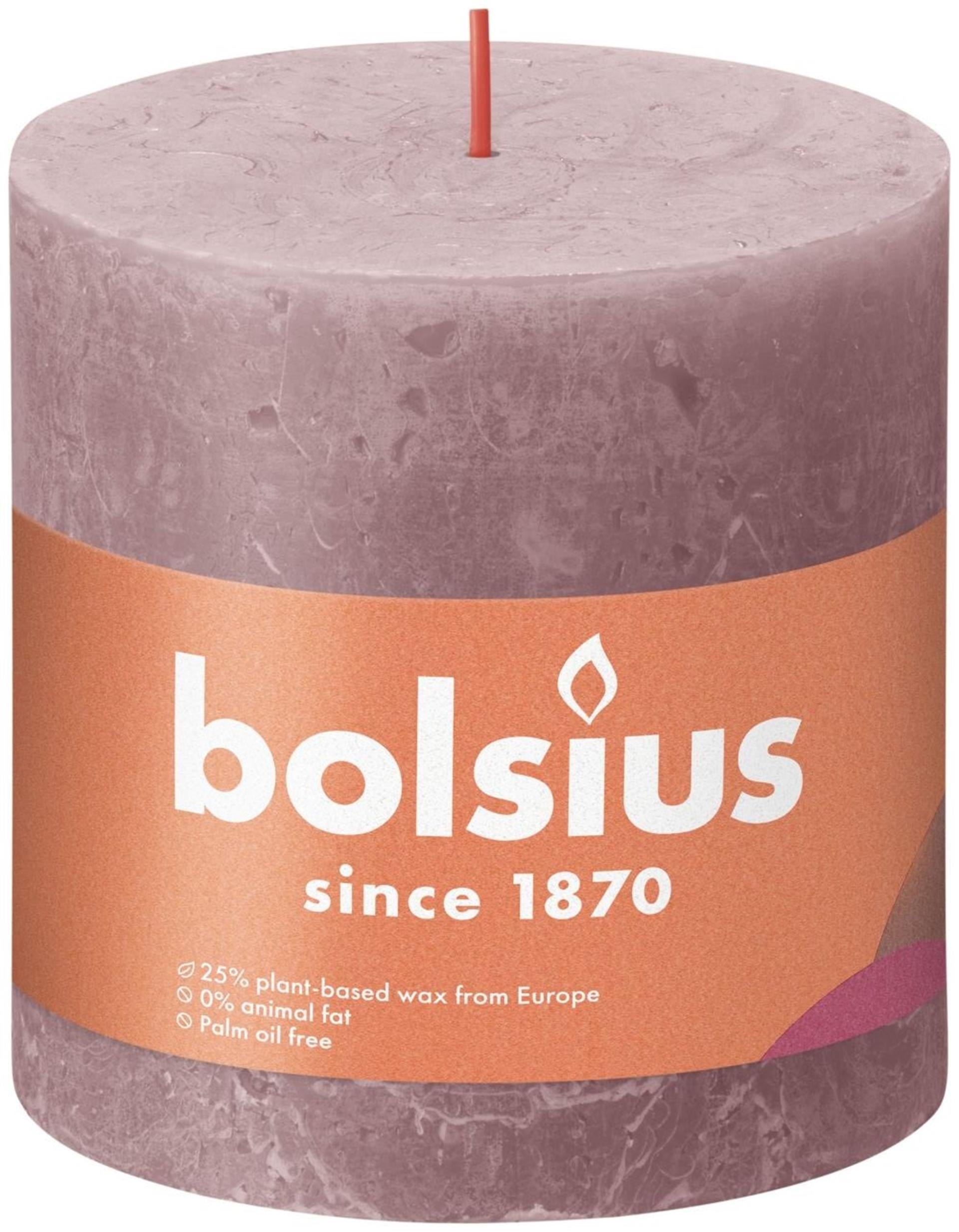 Bolsius rustiek stompkaars 100 100 rose