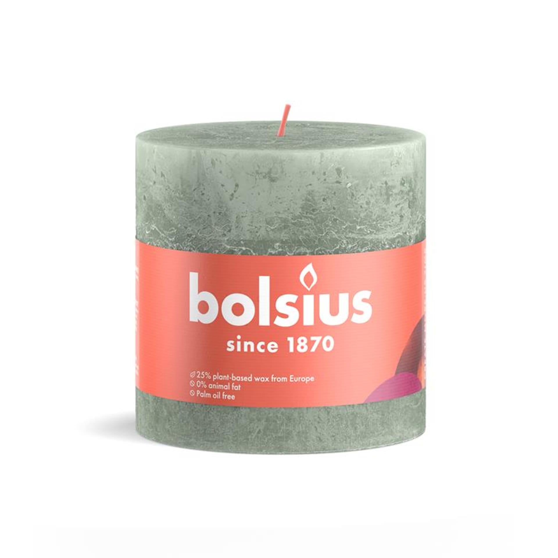 Bolsius rustiek kaars 100 100 jade green