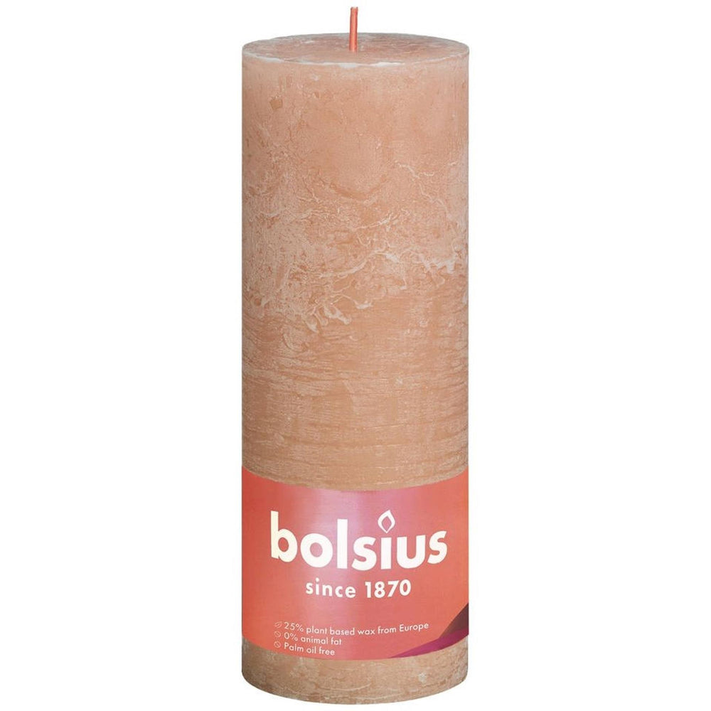 Bolsius stompkaars rustiek mistig roze 190x68 mm