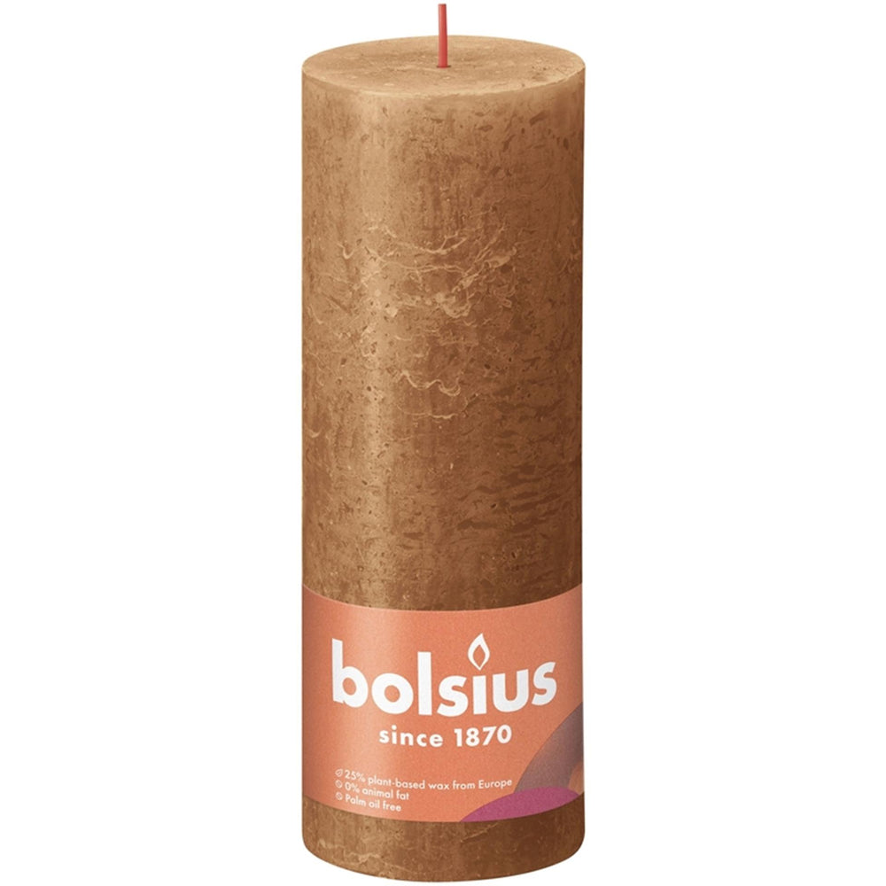 Bolsius stompkaars rustiek kruidig ​​bruin 190x68 mm