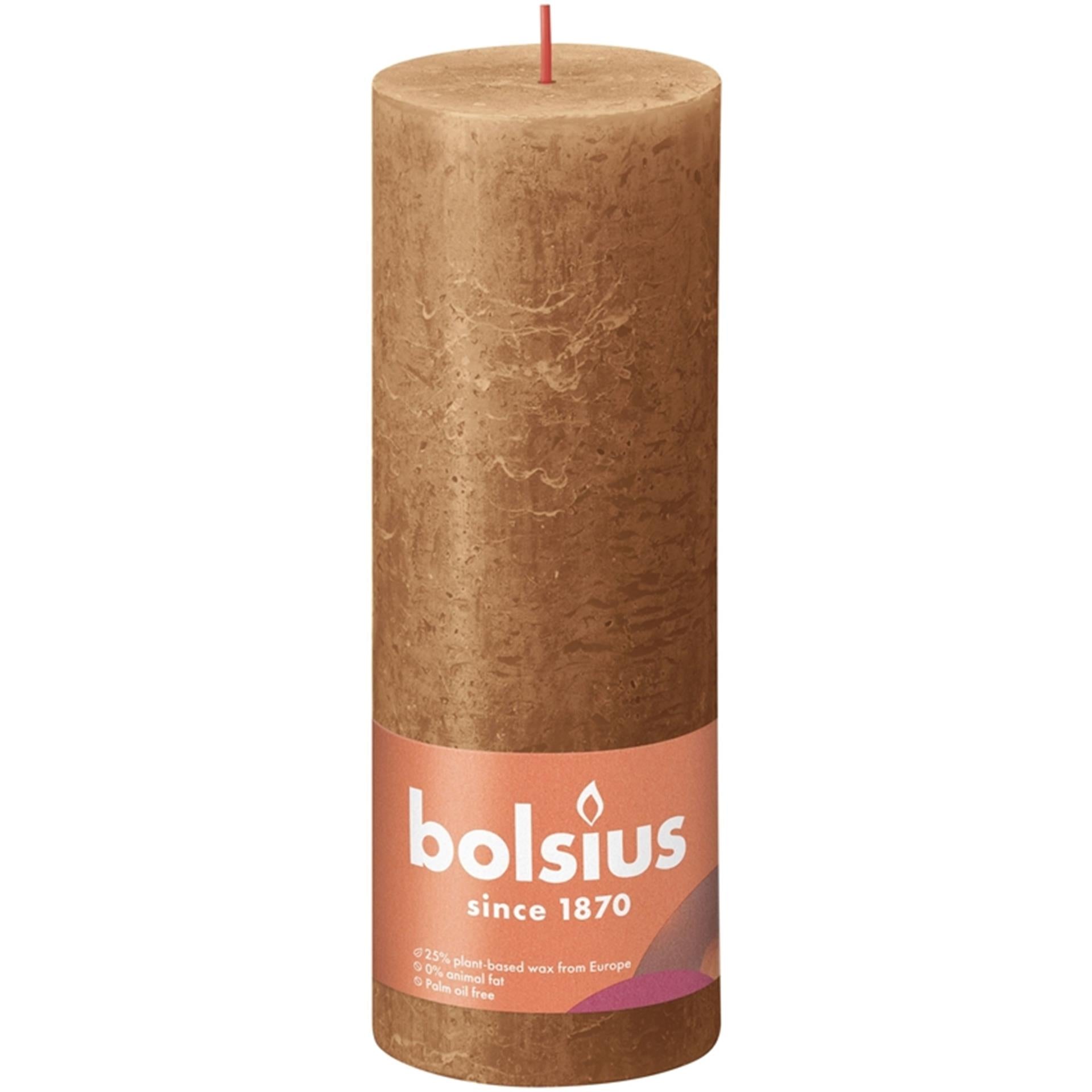 Bolsius stompkaars rustiek kruidig ​​bruin 190x68 mm