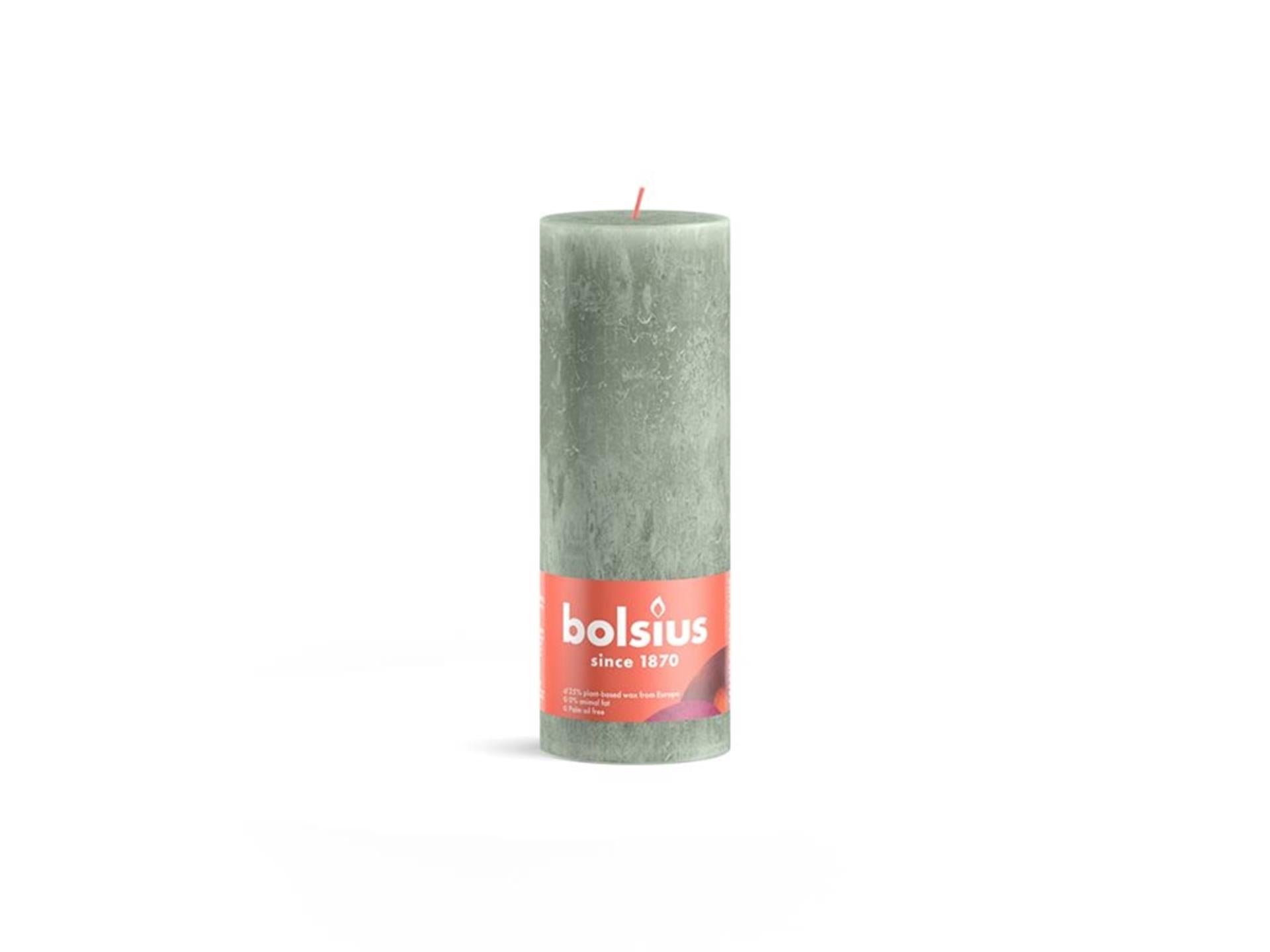 Bolsius rustiek kaars 190 68 jade green