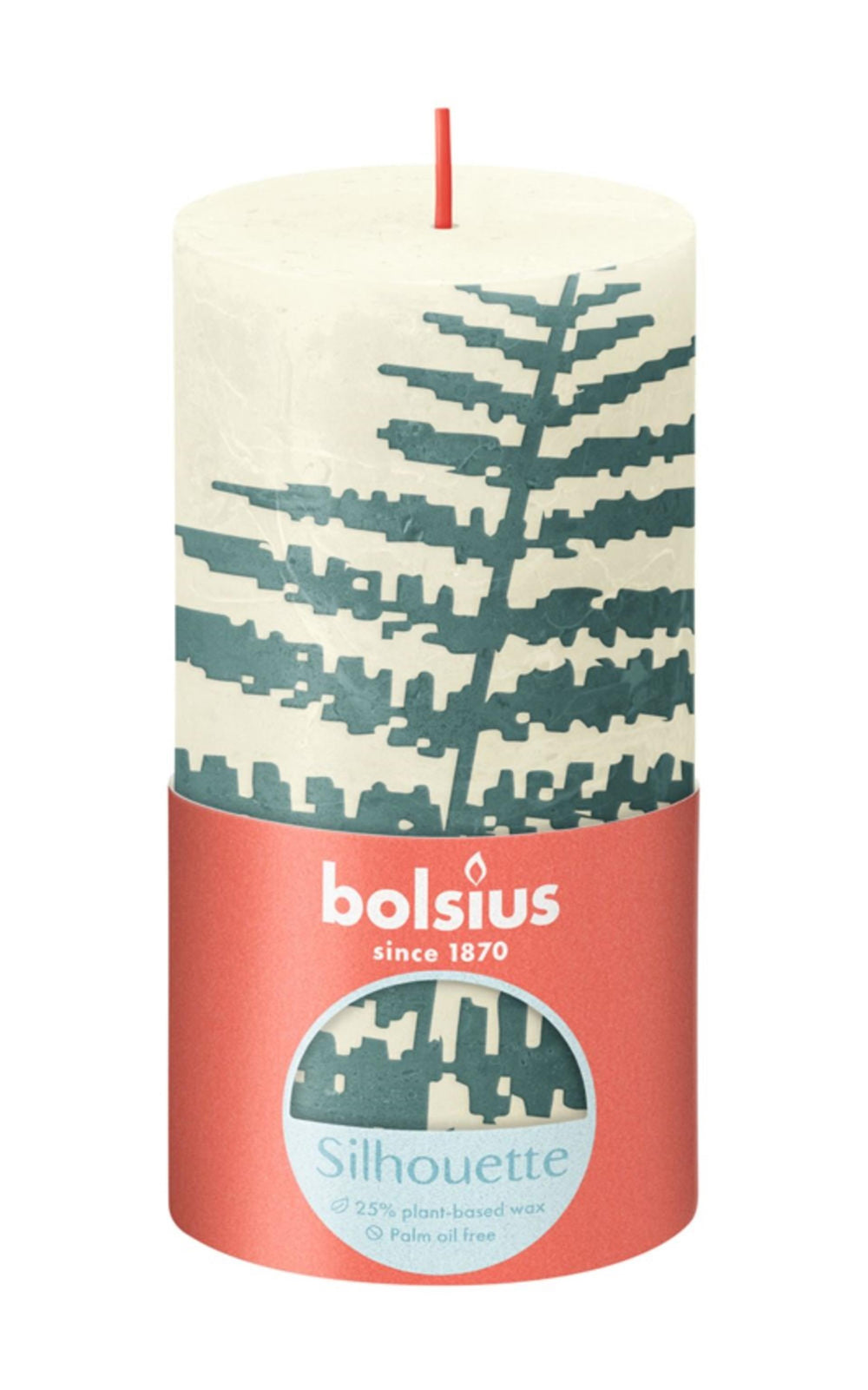 Bolsius rustieke kaars 130 68 bladmotief