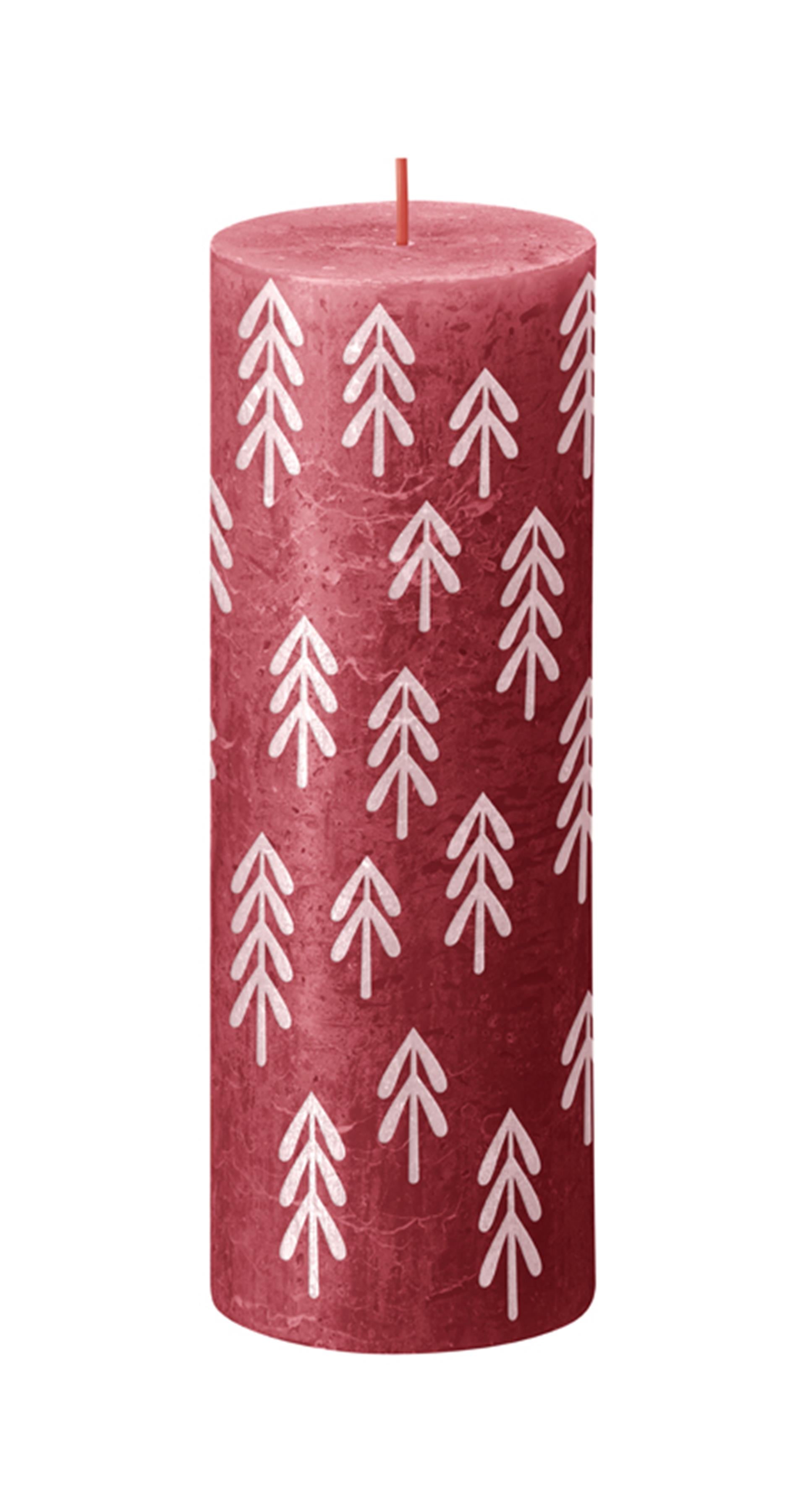 Bolsius printed kaars red 190 68mm