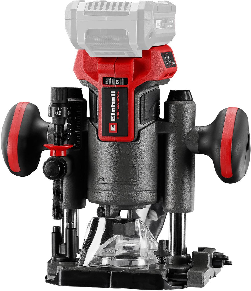 Einhell professional accu bovenfrees tp-ro 18 li bl solo - power x-change - 18 v li-ion - 6 en 8 mm spantang - koolborstelloze motor - incl. diverse accessoires - excl. accu en lader