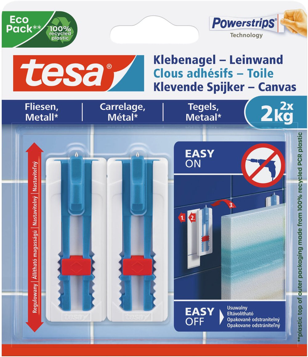 Tesa lijmschroef behang pleisterwerk verstelbaar zelfklevend verwijderbaar – houdkracht 1kg