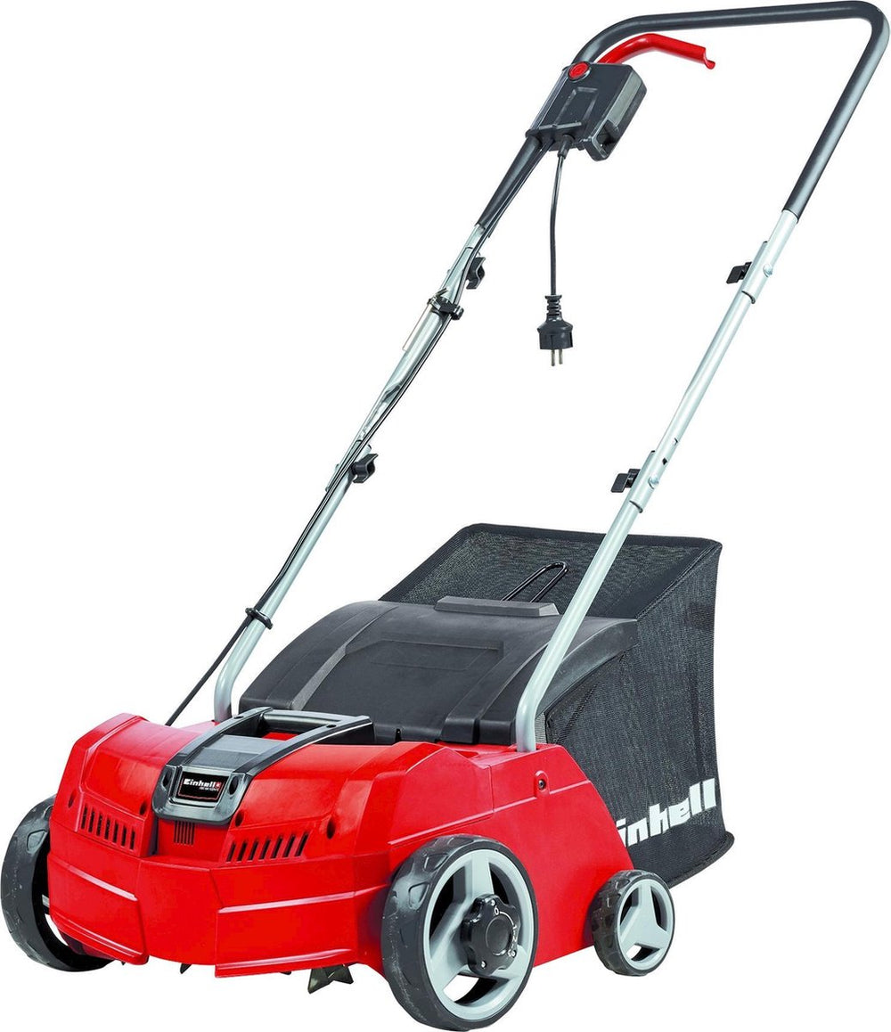 Einhell elektrische verticuteerder beluchter gc-sa 1231 1 - 1200 w - voor gazons tot 300 m² - tot 9 mm werkdiepte - 16 messen - 45 beluchtingsklauwen - 28 l opvangbak