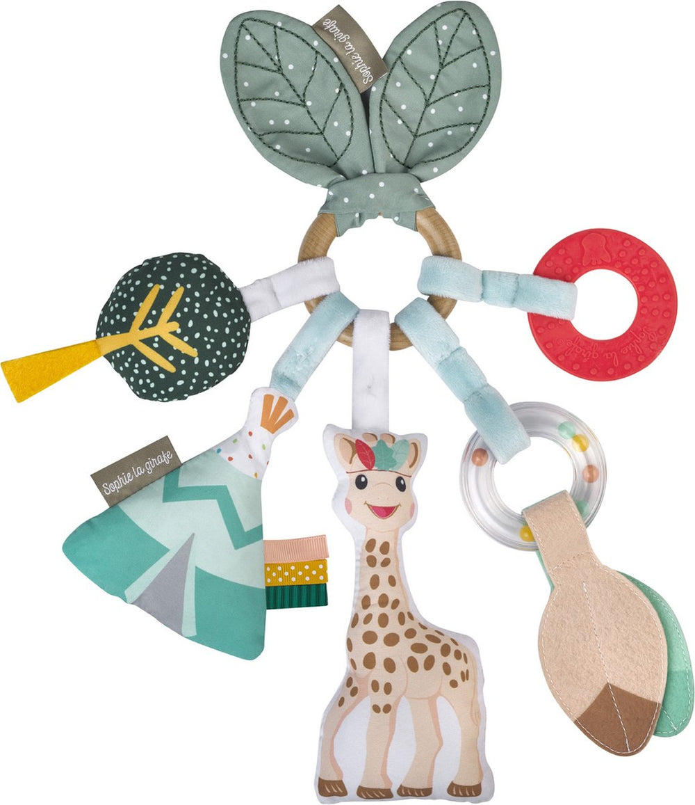Sophie de giraf activiteitenring - rammelaar - bijtring - baby speelgoed - kraamcadeau - babyshower cadeau - vanaf 3 maanden - 30x30x4 cm