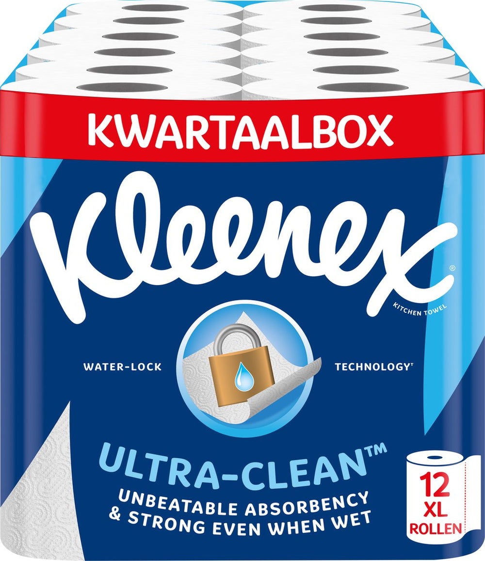 Kleenex keukenpapier - keukenrol ultra clean - 12 maxi xl rollen - voordeelverpakking