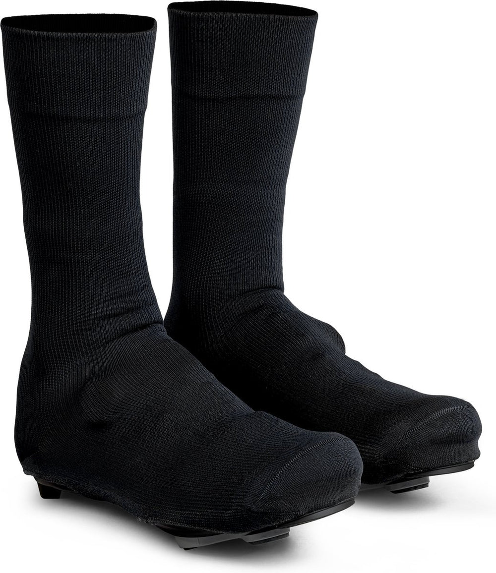 Gripgrab - flandrien knitted waterproof wielren overschoenen waterdichte gebreide race fiets overschoenen - unisex - zwart - maat l (42-44)