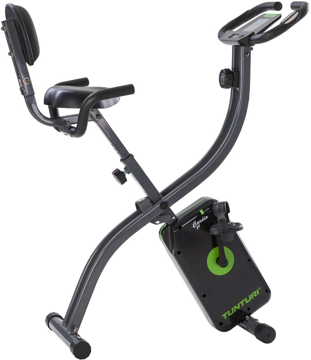 Tunturi cardio fit b25 x bike - hometrainer met rugleuning - fitnessfiets opvouwbaar - 8 weerstandsniveaus - tablethouder