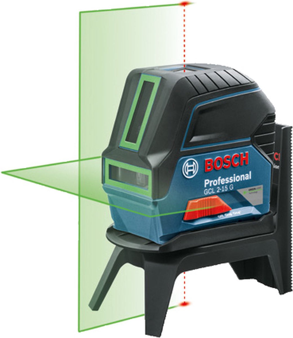 Bosch combilaser gcl 2-15 g (rm 1 + 3x 1.5v aa batterijen + richtplaat + klem bm3)