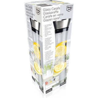 Cuisine elegance karaf met zeef glas 1 liter | 2 stuks