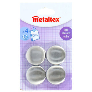 Metaltex magneten rond 4 stuks RVS