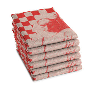 Ddddd theedoek melkmeisje 60 x 65 rood