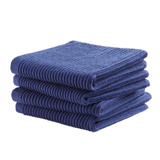Ddddd vaatdoek basic blauw 30 x 30 cm set 4