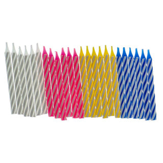 Metaltex taartkaarsen 24 stuks en 12 houders | 6 stuks