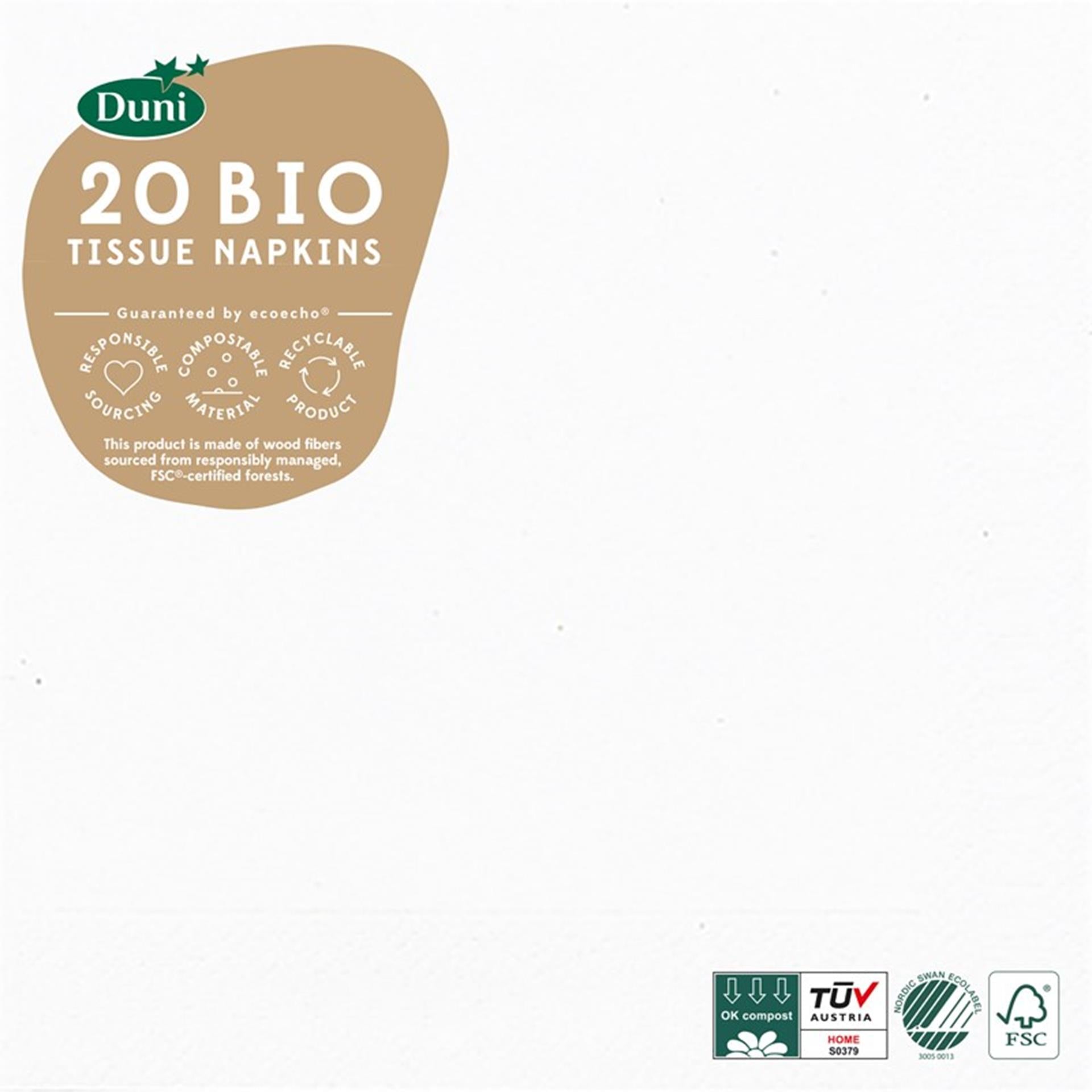 Duni servetten wit 33x33 cm