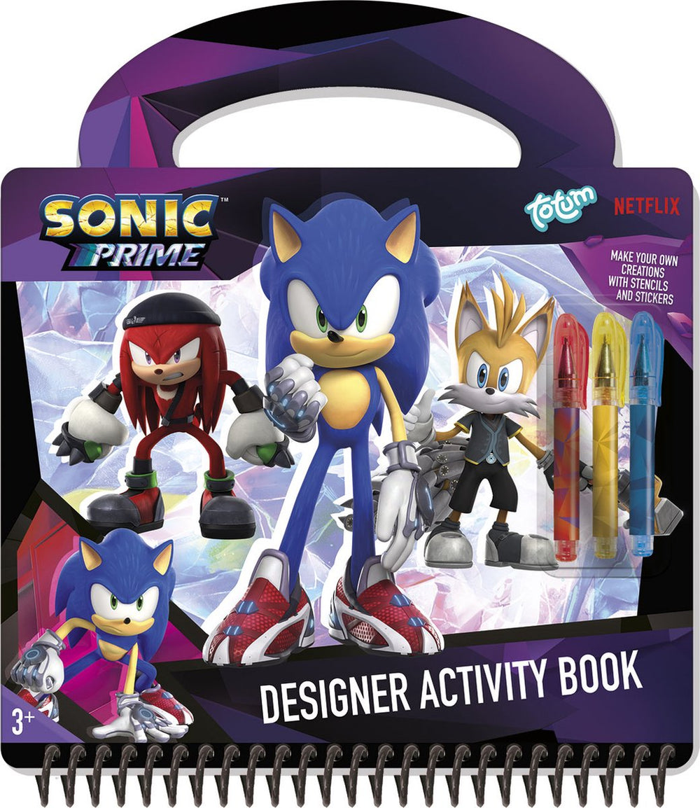 Totum sonic designer doeboek, tekenen, stickeren, schrijven vakantieboek 25 delig incl. stickers en sjablonen - creatief speelgoed jongens en meisjes
