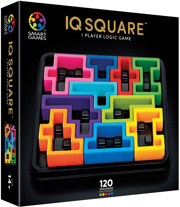 Smartgames iq square deluxe - iq deluxe logisch denkspel premium breinbreker - geometrische puzzel met 120 opdrachten - luxe vierkant puzzel - solospel voor tieners en volwassenen - vanaf 14 jaar