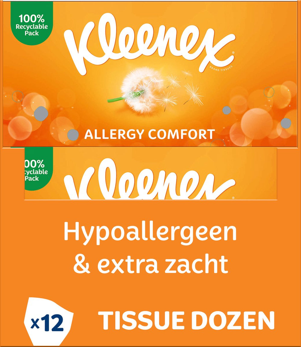 Kleenex tissues - allergy comfort - voordeelverpakking - 12 x 56 stuks (672 zakdoekjes)