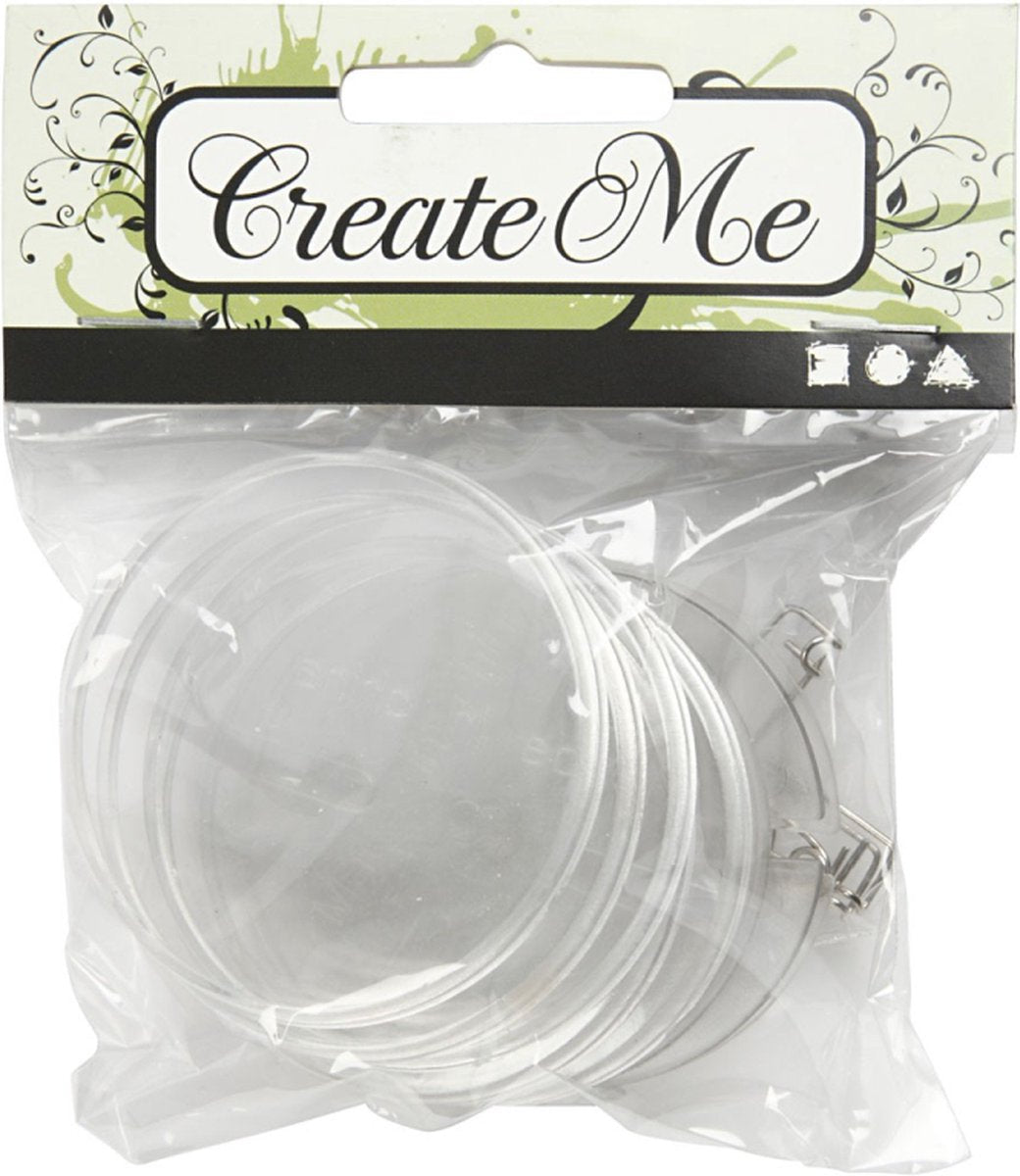Creativ company creotime buttons 5,5 cm rond 5 stuks transparant