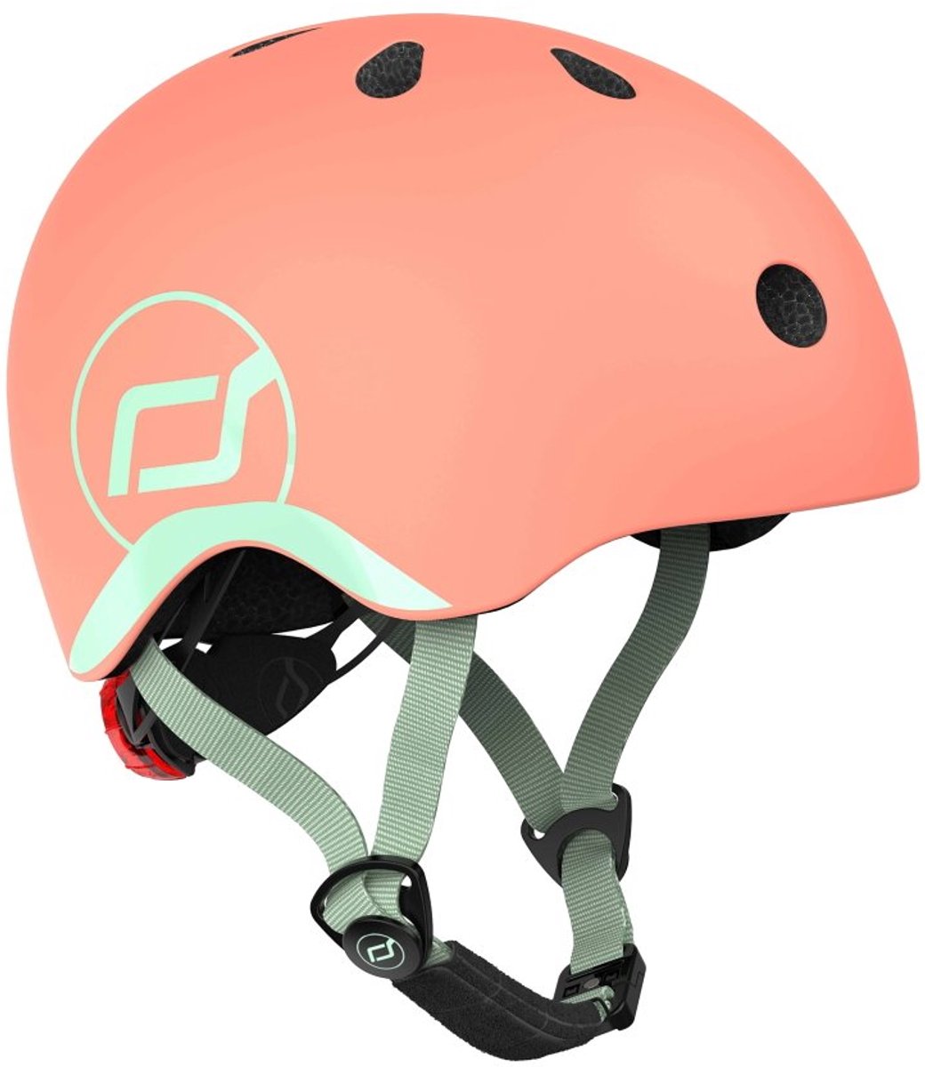 Scoot ride scoot and ride kinderhelm xxs-s - peach - voor 1-4 jaar - met led lampje