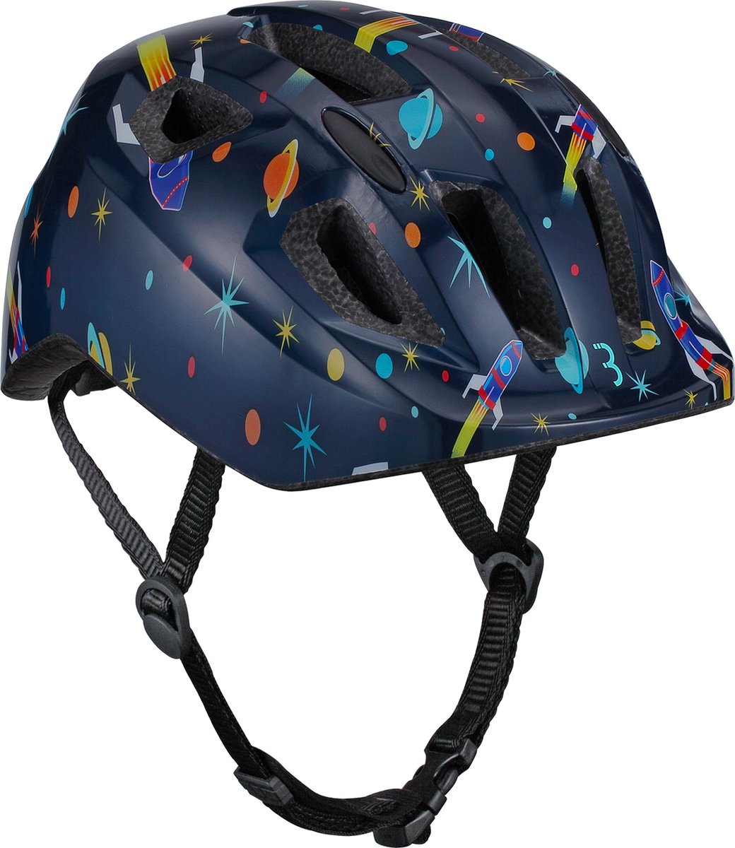 Bbb cycling hero kinderhelm fiets blauw - verstelbaar - wasbare padding - medium: 4 - 6 jaar - fietshelm meisjes en jongens - fietshelm kinderen - astronaut - bhe-172