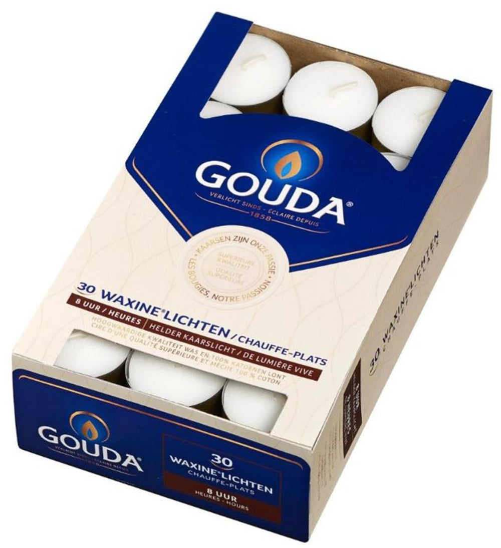 Gouda waxinelicht branduur 8 uur doos a 30stuks