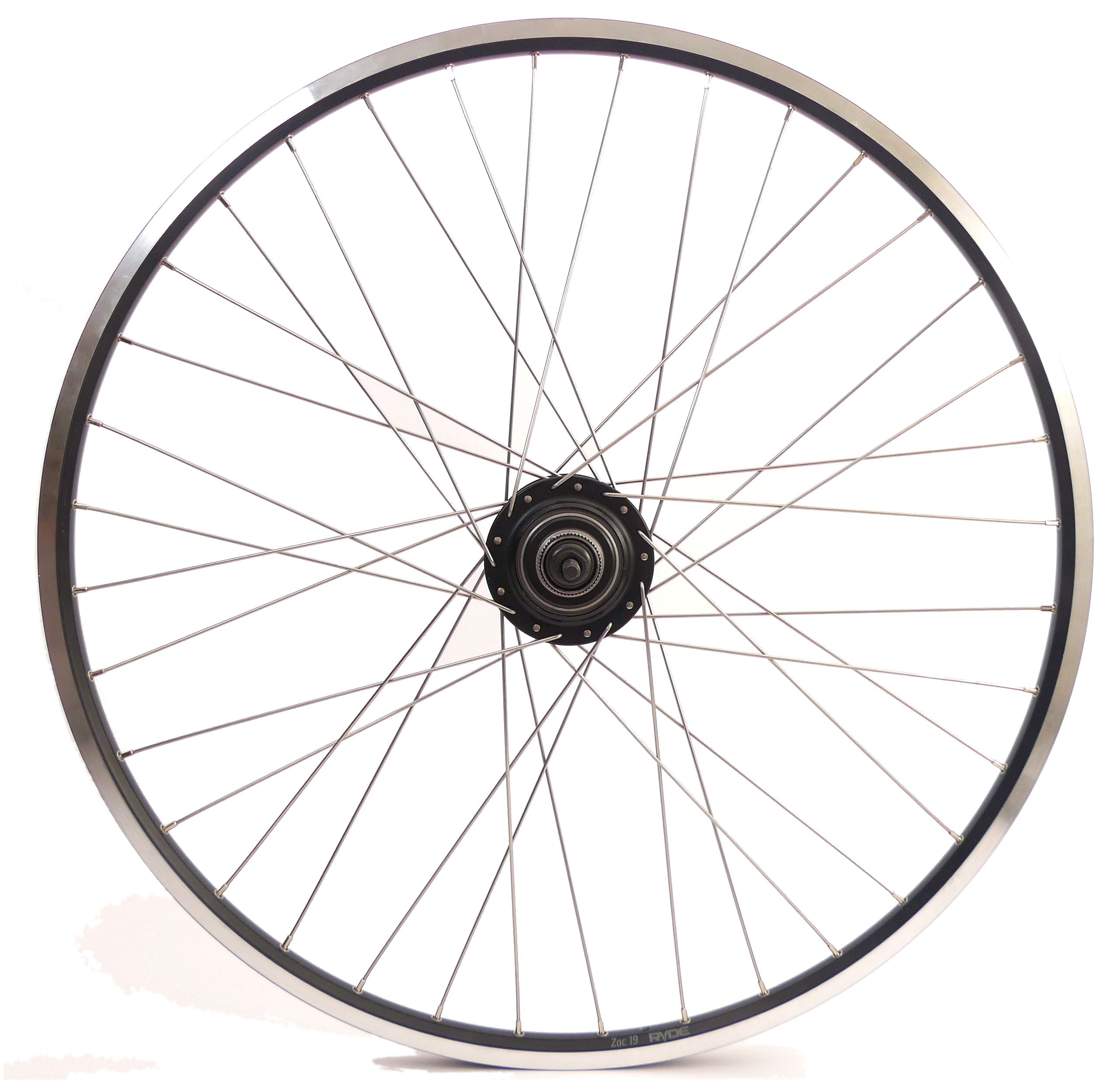 Shimano achterwiel 28 inch nexus 7 naaf (zwart) - zac19 velg (zwart) met rvs spaken - voor schijfrem