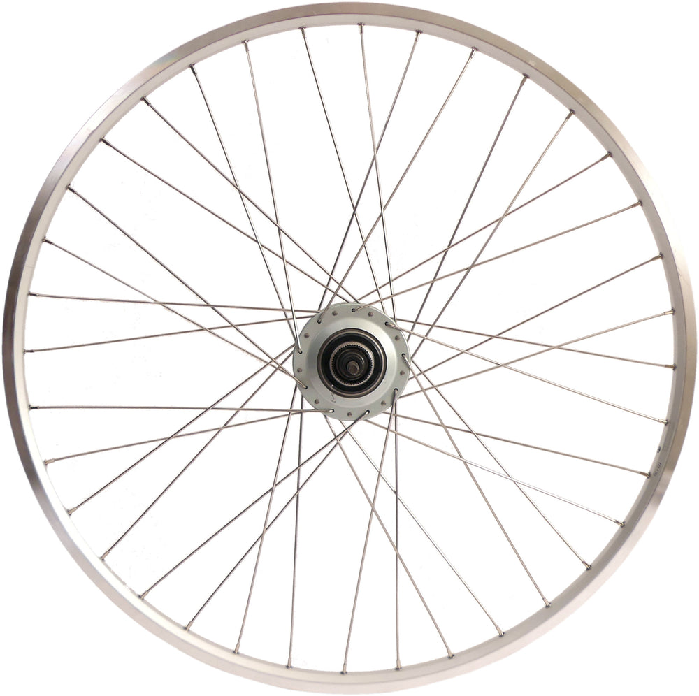 Shimano achterwiel 28 inch nexus 7 naaf (zilver) - zac19 velg (zilver) met rvs spaken - voor schijfrem