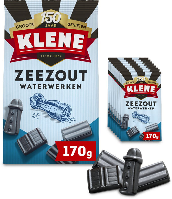 Klene zeezout waterwerken - drop - zout - 8x170g