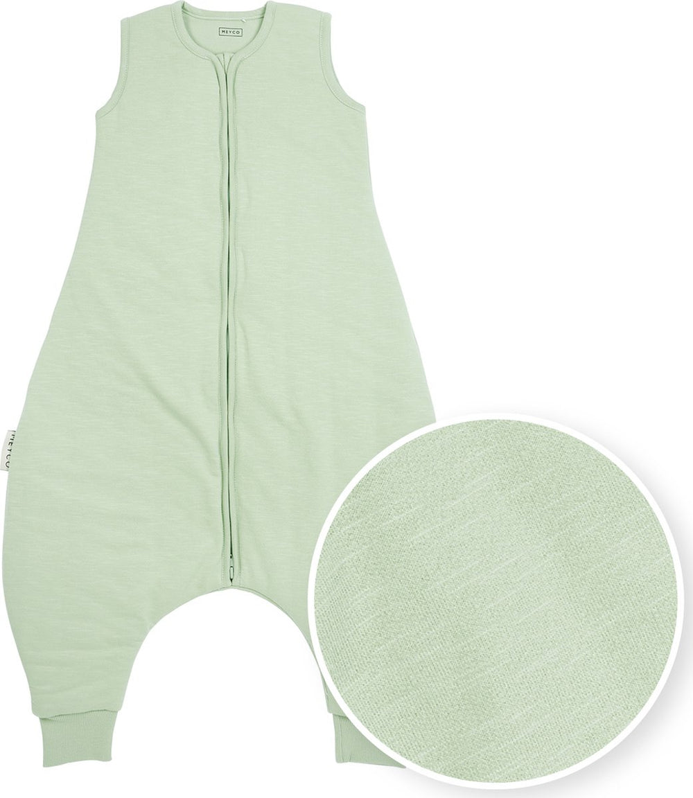 Meyco baby slub baby winter slaapoverall jumper - soft green - 92cm - 2.0 tog