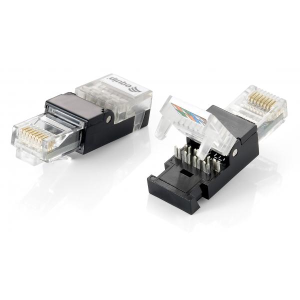 Equip 121163 rj-45 connector (set van 2 stuks), utp, cat5e, gereedschapsvrij, transparant