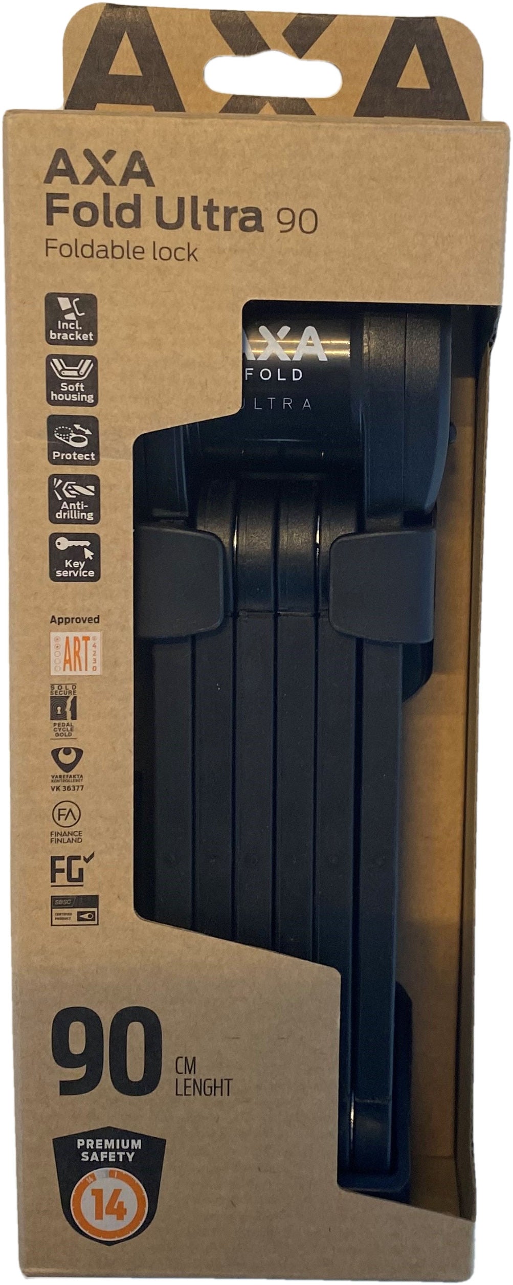 Axa vouwslot fold ultra 90cm art** zwart