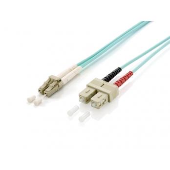 Equip 255319 glasvezeladapterkabel, LC SC, multimode, OM3, 50 125 µ, LSOH, 0,5 m, turquoise