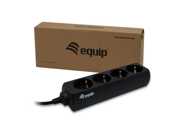 Equip 333281 4-outlet power strip, 1.1 m, type f, black, 4 ac outlet(s), 100 - 240 v, 50 - 60 hz