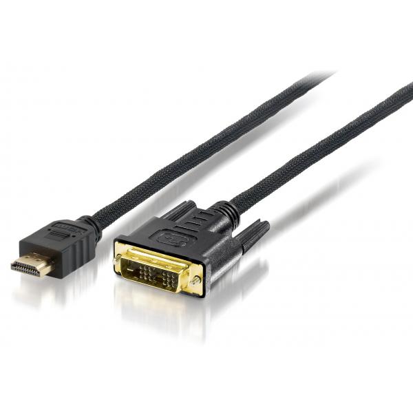 Equip 119325 hoogwaardige HDMI naar DVI-D single-link adapterkabel, mm, 5 m, verguld, zwart