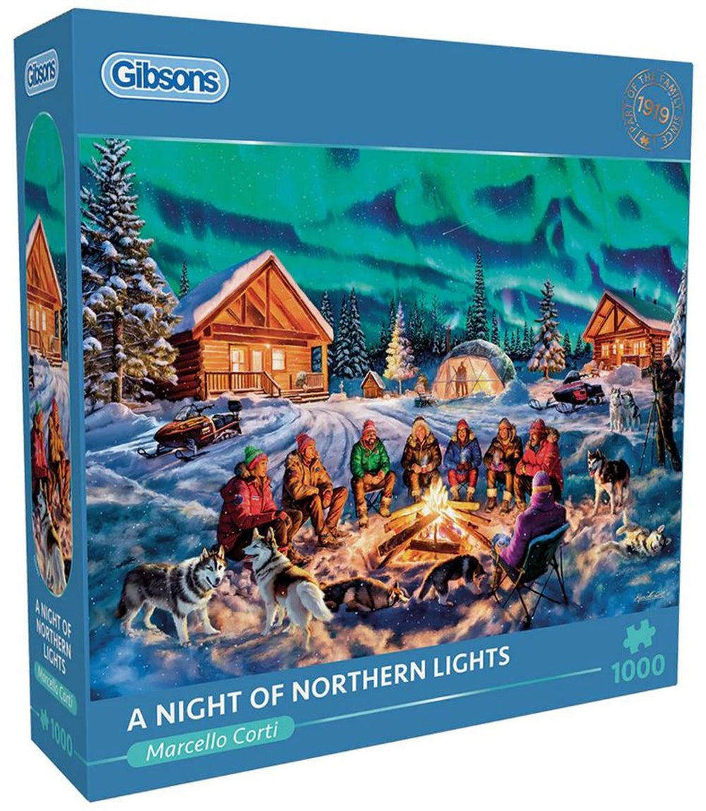 Gibsons - a night of northern lights (door marcello corti) - 1000 stukjes 68×49cm (b×h) - legpuzzel voor volwassenen