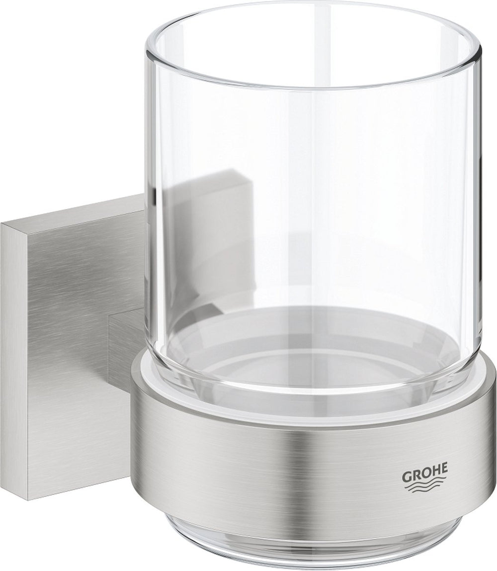 Grohe start cube glas met houder - supersteel (rvs look) 41097dc0