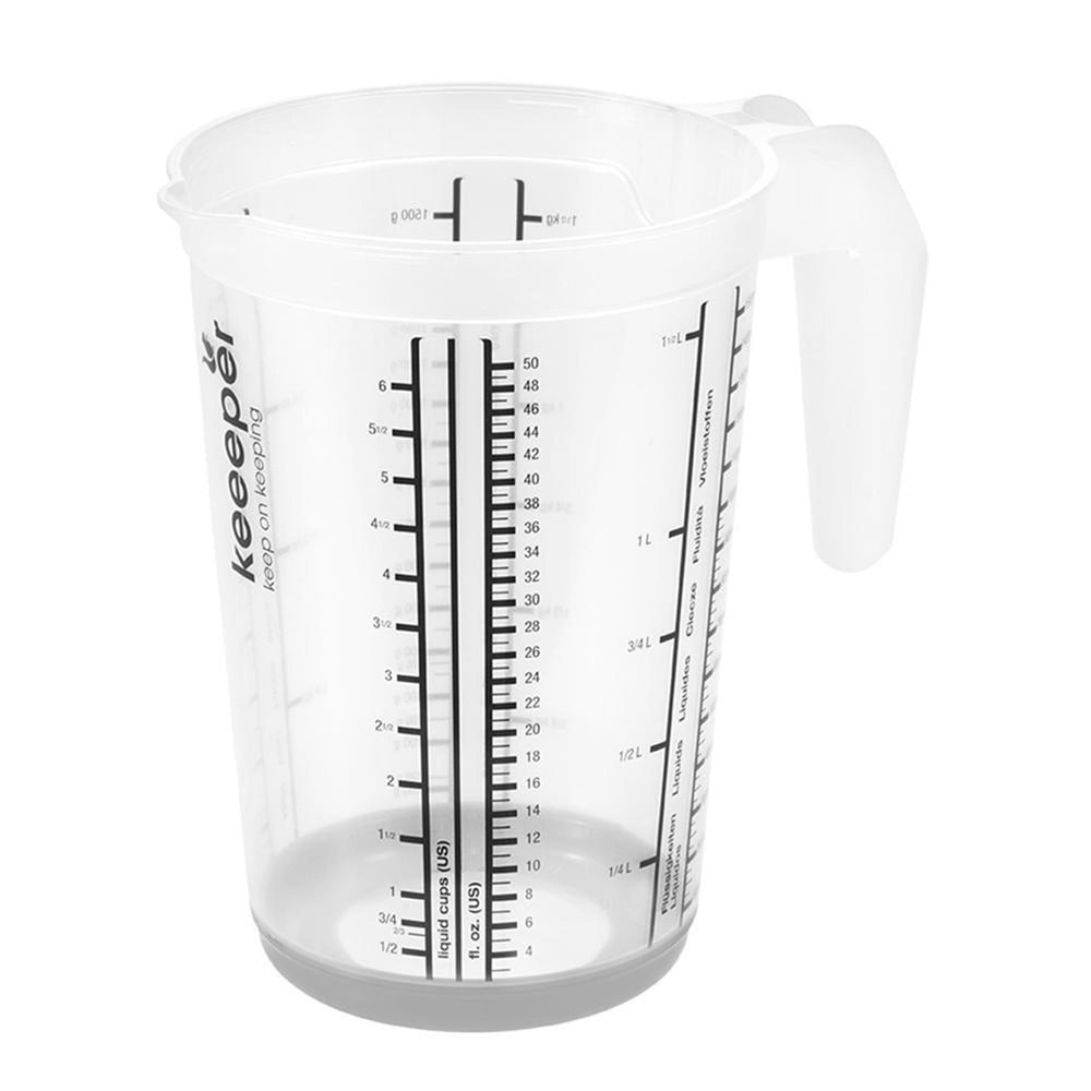 Keeeper kunststof maatbeker anti-slip 1,5l ã˜13,5x19cm nordic grey